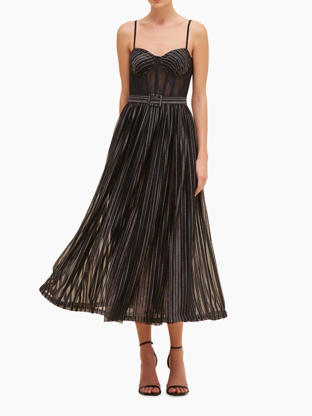 Patbo prism metallic midi dress nwt 2 - Picture 4 of 4